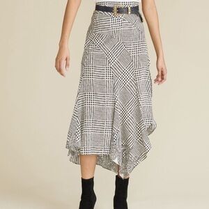 Veronica Beard Mac Paisley Houndstooth Silk-Blend Midi Skirt